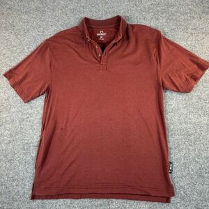 Scottevest TEC Polo Shirt Mens Medium Burgundy Bamboo Blend Hidden Pocket 2293‎